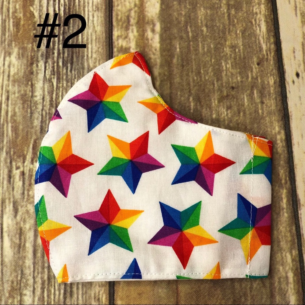 Adults fabric face mask, rainbow color